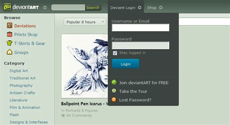 deviantart free logins.